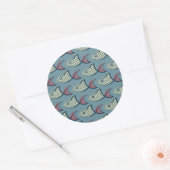 Polka Dot Fish Pattern Runder Aufkleber (Umschlag)