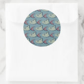 Polka Dot Fish Pattern Runder Aufkleber (Tasche)