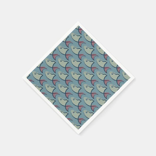 Polka Dot Fish Pattern Serviette (Ecke)