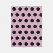 Polka Dot Fleece Blanket (rosa und schwarz) (Vorderseite)
