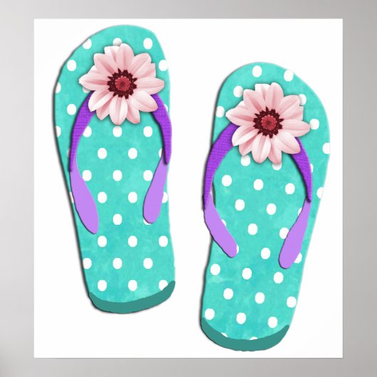 Polka Dot Flip Flops Poster (Vorne)