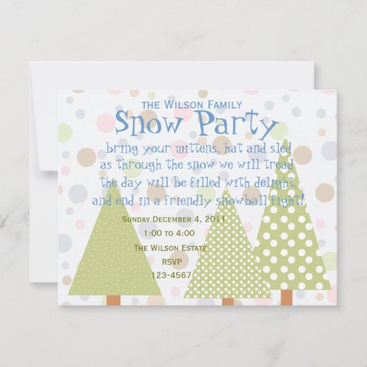 Polka-Dot Forest Einladung (Vorderseite)