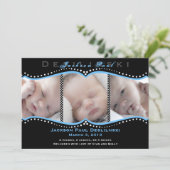 Polka Dot Foto Geburtsankündigung Ankündigung (Stehend Vorderseite)