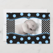 Polka Dot Foto Geburtsankündigung Ankündigung (Rückseite)