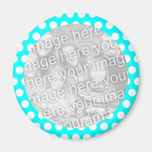 Polka Dot Frame Foto Magnet
