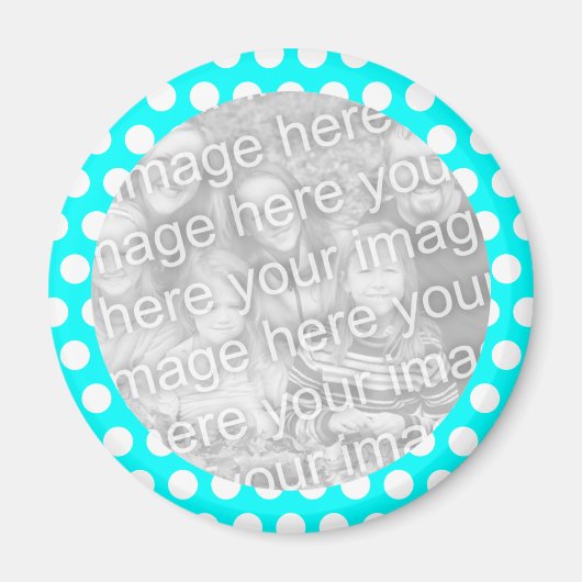 Polka Dot Frame Foto Magnet (Vorne)