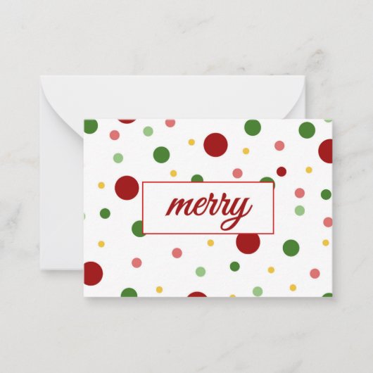 Polka Dot Frohe Weihnachtskarte Mitteilungskarte (Vorderseite)