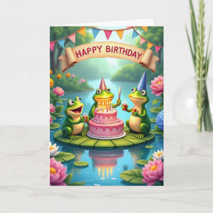 Polka Dot Froschparty-Karte Karte