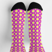 Polka Dot Fun Crazy Socken in Rosa und Gelb (Oben)
