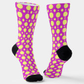 Polka Dot Fun Crazy Socken in Rosa und Gelb (Gewinkelt)