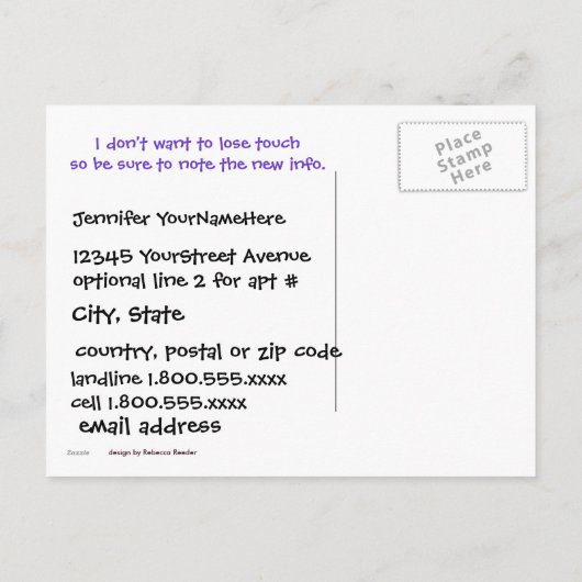 Polka Dot Fun neue Zuhause-Benachrichtigungen Ankündigungspostkarte (Rückseite)