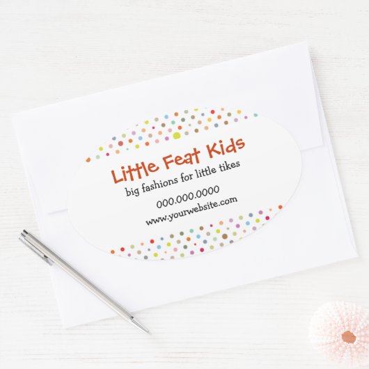 Polka Dot Fun Ovaler Aufkleber (Umschlag)