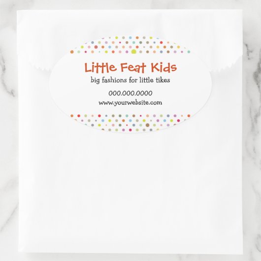 Polka Dot Fun Ovaler Aufkleber (Tasche)