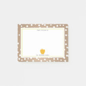 Polka Dot + Gelber Apfellehrer Post-it Klebezettel (Vorderseite)