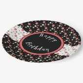 Polka Dot Gemustert Pappteller (Schrägansicht)