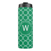 POLKA DOT Geometric Customric Monogram Green Thermosbecher (Vorderseite)