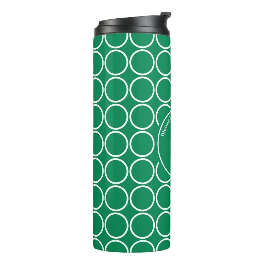 POLKA DOT Geometric Customric Monogram Green Thermosbecher (Nach links gedreht)