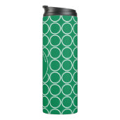 POLKA DOT Geometric Customric Monogram Green Thermosbecher (Nach rechts gedreht)