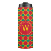 POLKA DOT Geometric Customric Monogram Red Thermosbecher (Vorderseite)