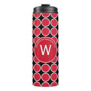 POLKA DOT Geometric Monogram, kundenspezifisch rot Thermosbecher