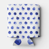 Polka dot: geometrisch blauer Kobalt Dosenkühler (Rückseite)