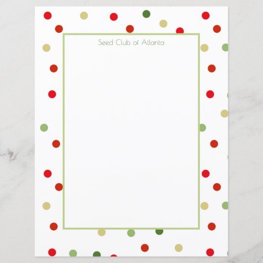 Polka Dot Gerahmt Stationery (Vorderseite)