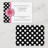 Polka Dot & Gerber Daisy Wedding Enclosure Card Begleitkarte (Vorne/Hinten)