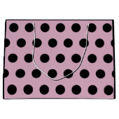 Polka Dot Geschenktasche - Groß (rosa & schwarz) Große Geschenktüte (Vorderseite)