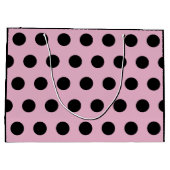Polka Dot Geschenktasche - Groß (rosa & schwarz) Große Geschenktüte (Rückseite)