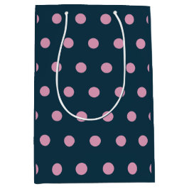 Polka Dot Geschenktasche (Mitternacht blau & weich Mittlere Geschenktüte