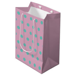 Polka Dot Geschenktasche (Pink & Aqua) Mittlere Geschenktüte