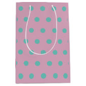 Polka Dot Geschenktasche (Pink & Aqua) Mittlere Geschenktüte (Vorderseite)