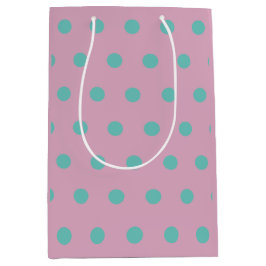 Polka Dot Geschenktasche (Pink & Aqua) Mittlere Geschenktüte