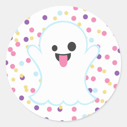 Polka Dot Ghost Emoji Stickers (Vorderseite)
