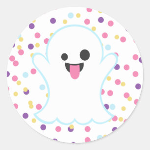Polka Dot Ghost Emoji Stickers