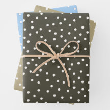Polka Dot Gift Wrap, Cargo Green, Sand, Blau