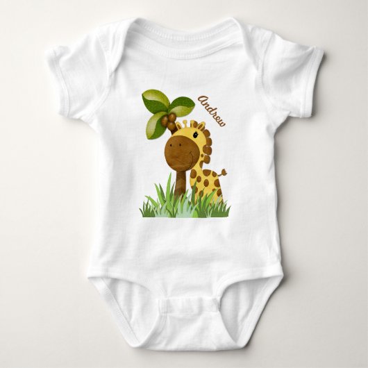 Polka Dot Giraffe Baby Strampler (Vorderseite)