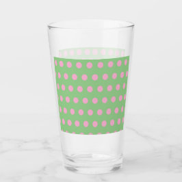 Polka Dot Glass Tumbler (Seite Grün und Pastellros