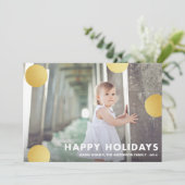 POLKA DOT GOLD | FERIENFOTOKARTE FEIERTAGSKARTE (Stehend Vorderseite)