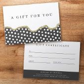 Polka Dot Gold Glitzer Geschenkgutschein