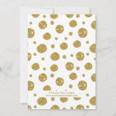 Polka Dot Gold Glitzer Girls Einladung zum Geburts (Rückseite)