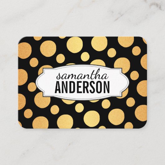Polka Dot Gold Muster Visitenkarte (Vorderseite)