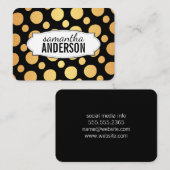 Polka Dot Gold Muster Visitenkarte (Vorne/Hinten)