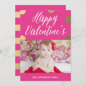 Polka Dot Gold | Valentinstag Fotokarte Feiertagskarte (Vorne/Hinten)