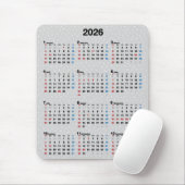 Polka Dot Gray 2025 Kalender Mousepad (Mit Mouse)