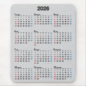 Polka Dot Gray 2025 Kalender Mousepad (Vorne)