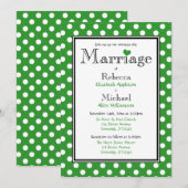Polka Dot Green Wedding Einladungen (Vorne/Hinten)