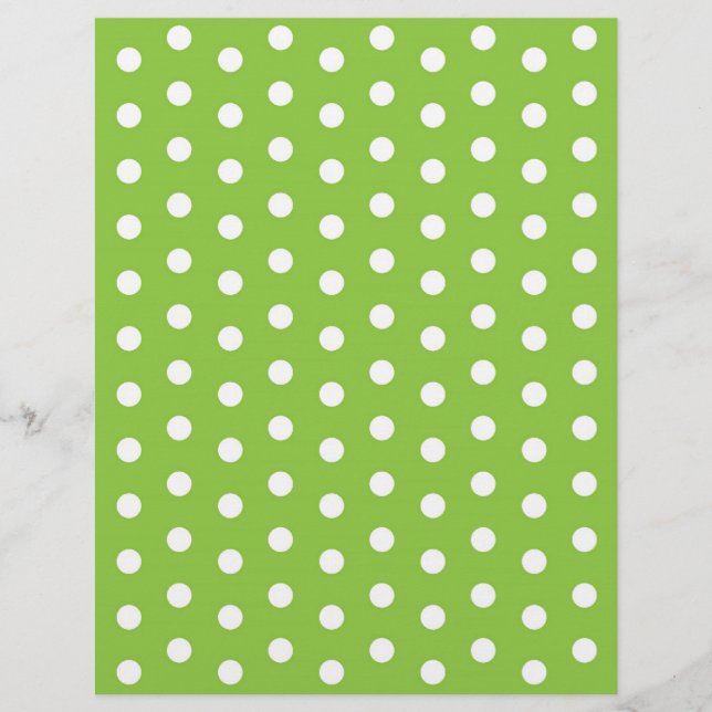 Polka Dot Green White Baby Scrapbook Paper (Vorderseite)
