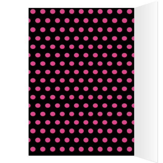 Polka Dot Greeting Card (Schwarz & Neon Pink) (Innen (Links))