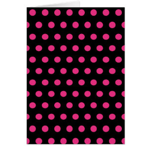 Polka Dot Greeting Card (Schwarz & Neon Pink)